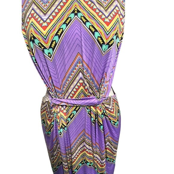 Tbags Los Angeles Zig Zag Print Sleeveless Side Cut Outs M Colorful‎ retro fairy - Picture 3 of 7